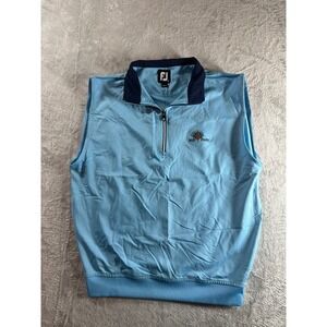 FootJoy Vest Mens Light Blue Golf Pullover 1/4 Zip Mid Pines Size S
